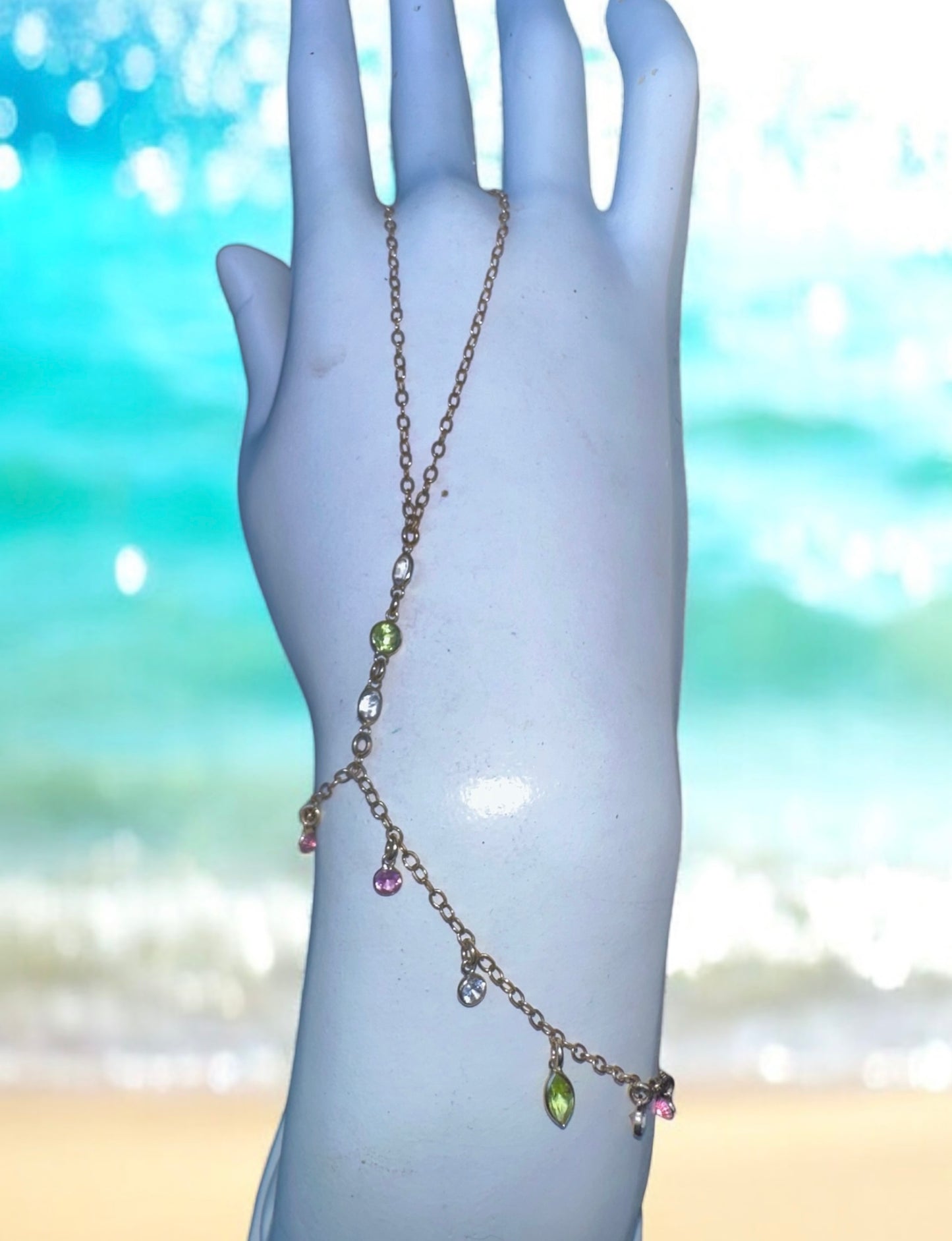 SELENE PINK MELON HAND CHAIN