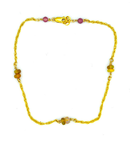 BRAIDED OPAL ANKLET
