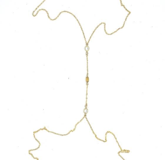 CITRINE  GEMSTONE + CRYSTAL BODY CHAIN