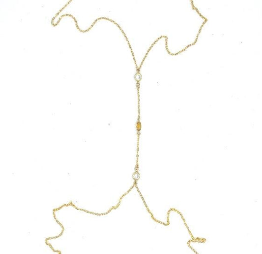 CITRINE  GEMSTONE + CRYSTAL BODY CHAIN