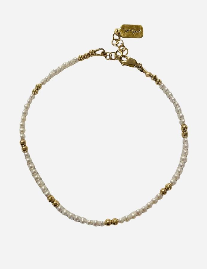 Pearl + Gold Anklet