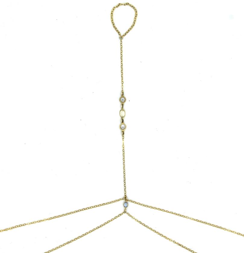GYPSY MOONSTONE + LEMON QUARTZ 2 LAYER TOE ANKLET