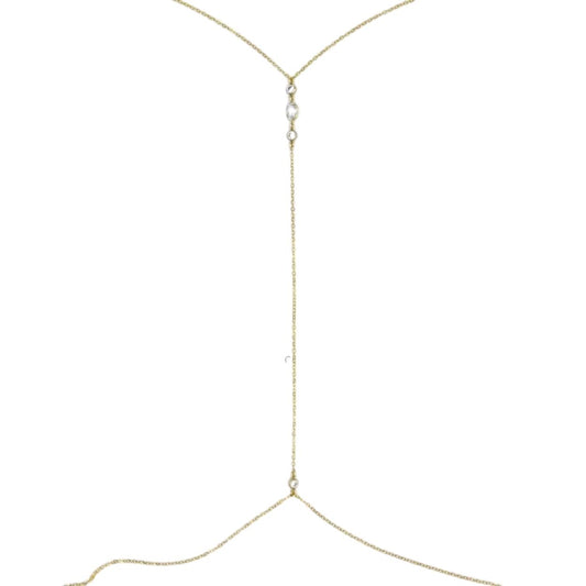 ANGELIC WHITE TOPAZ + CRYSTAL BODY CHAIN